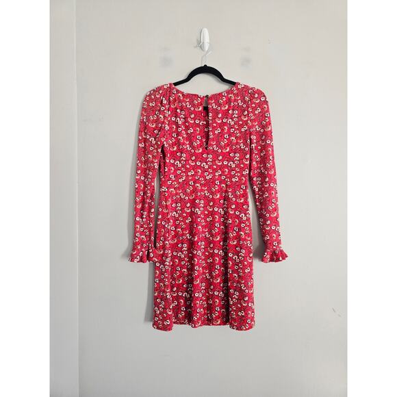 Free People Red Floral Dress Size XS - Picture 8 of 8